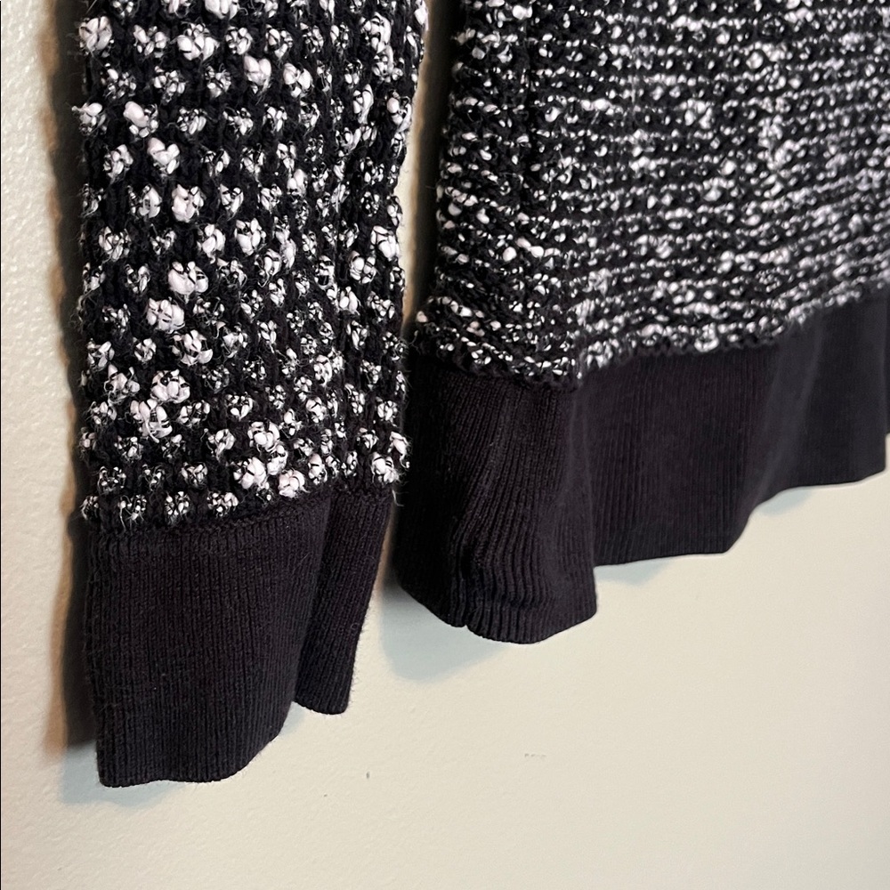 LOFT Monochrome Textured Women's Sweater black and white size small - Picture 4 of 6